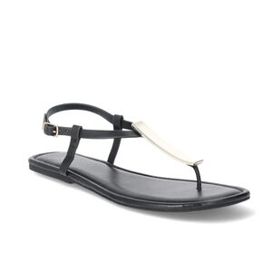 Time and Tru Women's Hardware T-Strap Sandals